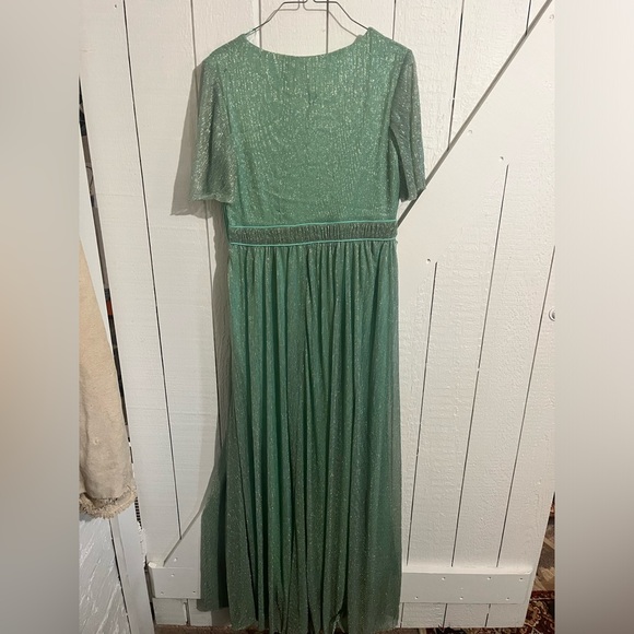JessaKae Mint/Sage Green Sparkly Maxi Dress - Picture 3 of 6